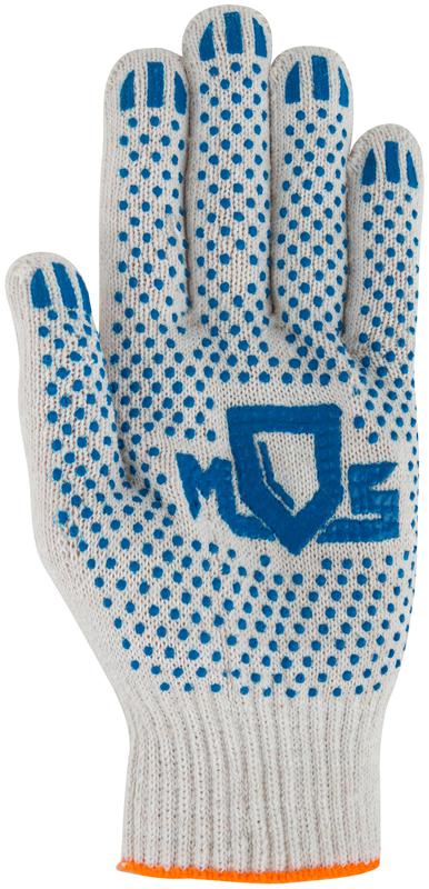 Перчатки вязаные (4 нити) 10 класс вязки х/б с ПВХ 12484