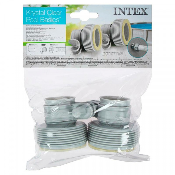 Комплект переходников В для шлангов d32мм на d38мм (29061) (уп.2шт) INTEX 6941057420677
